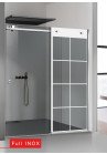 PARAVAN DUS CU USA GLISANTA GRI FULL INOX