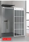 PARAVAN DUS GLISANT GRI FULL INOX