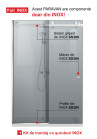 PARAVAN DUS GRI FULL INOX