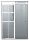 PARAVAN DUS CU USA GLISANTA GRI FULL INOX