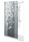 PARAVAN DUS CU USA GLISANTA GRI FULL INOX