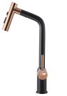 Robinet cu cap extractibil si jet de apa rose gold