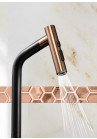 Baterie cu cap extractibil negru cu rose gold
