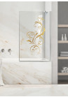 Paravan cada, model Swirly, culoare decor: auriu