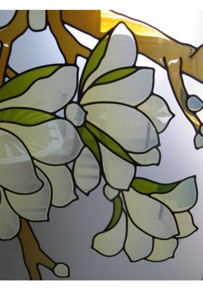 Geam Decorativ Pentru Usa Interioara Model Magnolia Oliv