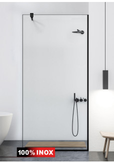 PARAVAN DUS NEGRU INOX