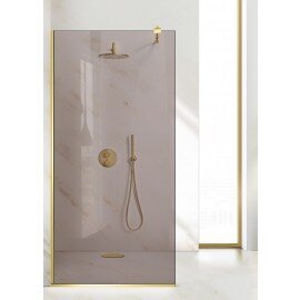 Paravan cabina de dus walk-in, (1370) Aqua Roy ® Gold, sticla 8 mm bronz securizata, anticalcar