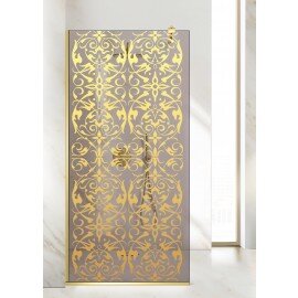 Paravan cabina de dus walk-in, (2468) Aqua Roy ® Gold, model REGENCY FULL auriu, bronz 8 mm clara securizata, anticalcar, latimi: 70/80/90/100/110/120 cm