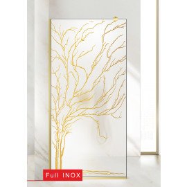 Paravan cabina de dus walk-in, (2016) Aqua Roy ® Gold, model TREE auriu, sticla 8 mm mata securizata, anticalcar