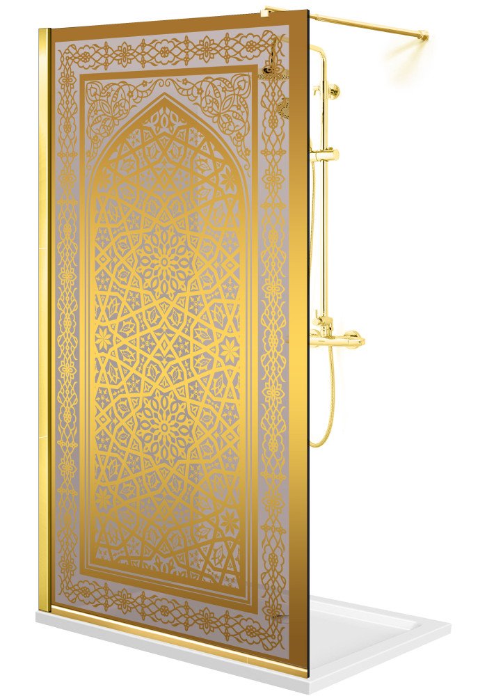 PARAVAN DUS BRONZ FULL INOX AURIU