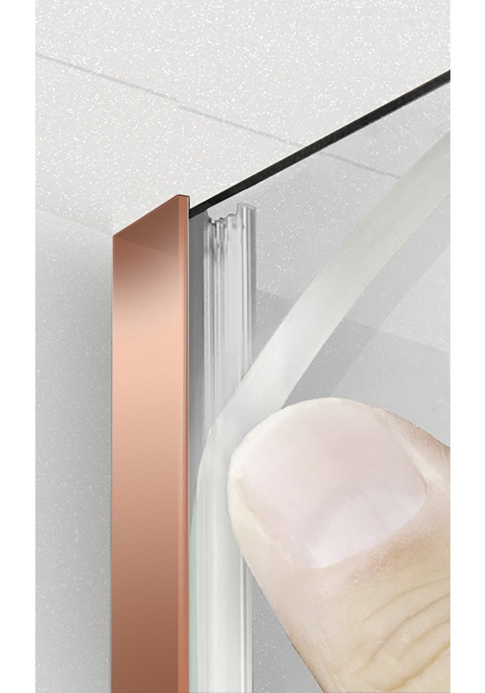 PARAVAN DUS FLOAT FULL INOX COPPER GARNITURA