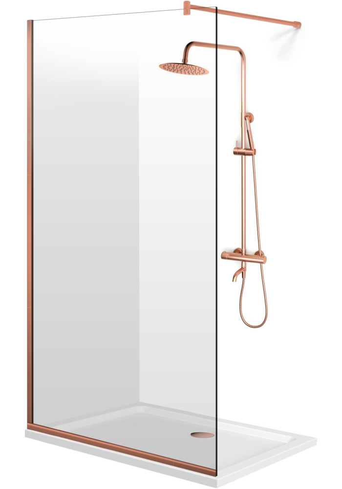 PARAVAN DUS FLOAT FULL INOX COPPER